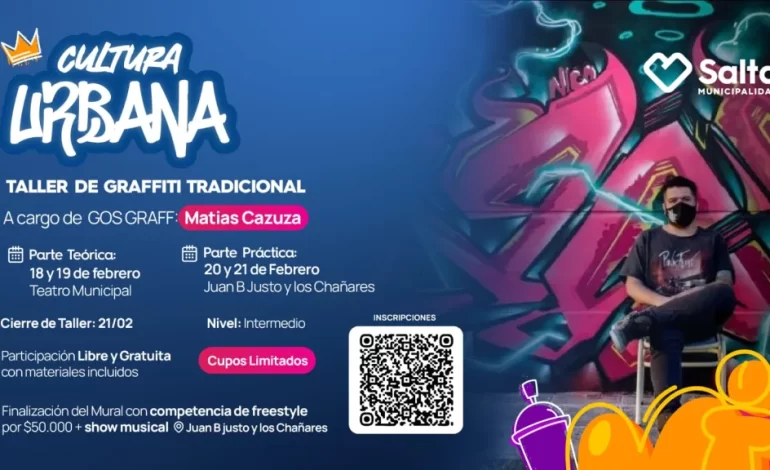 Abren las inscripciones para un taller teórico práctico de técnica de graffiti