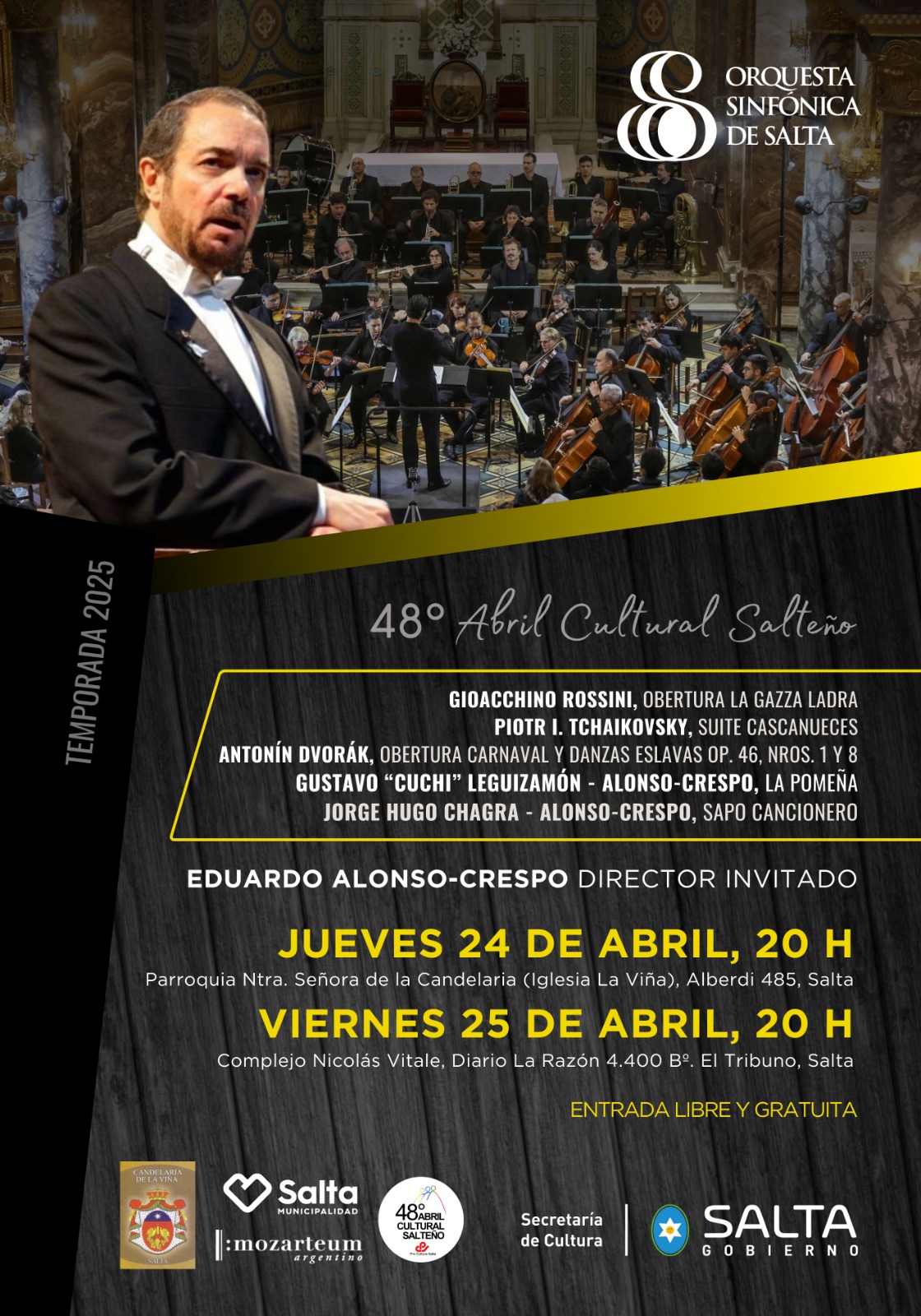 Se vienen dos conciertos gratuitos de la Sinfónica