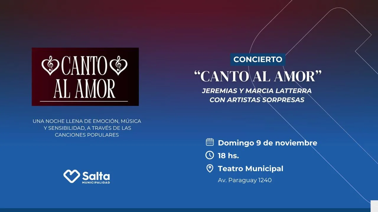 El Teatro Municipal será escenario del concierto “Canto al Amor”