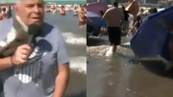 Un programa de TV registró en vivo el meteotsunami que sorprendió a Mar del Plata