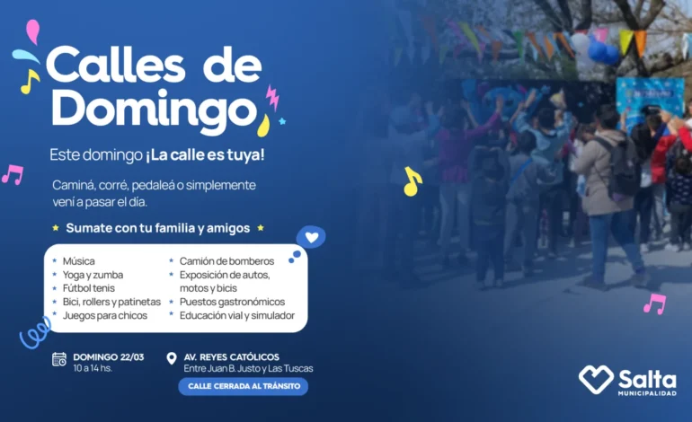Disfrutá la ciudad de una manera diferente con “Calles de Domingo”