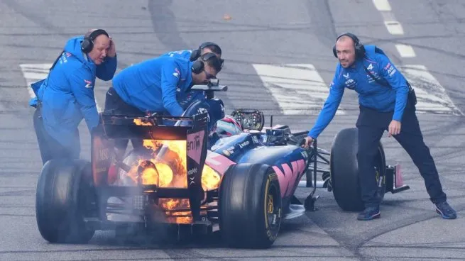 Franco Colapinto prendió fuego el auto de Alpine: así fue el final de la exhibición en Buenos Aires