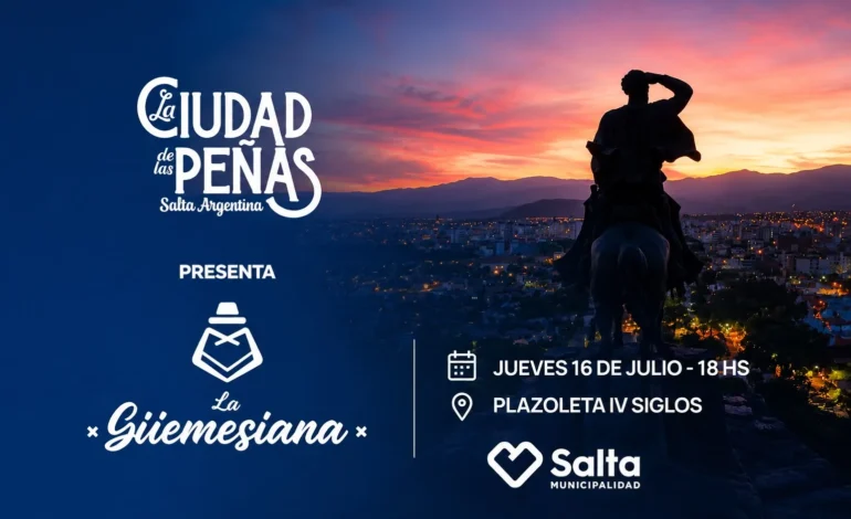 “Salta Ciudad de las Peñas” presenta a «La Güemesiana» en la plazoleta IV Siglos