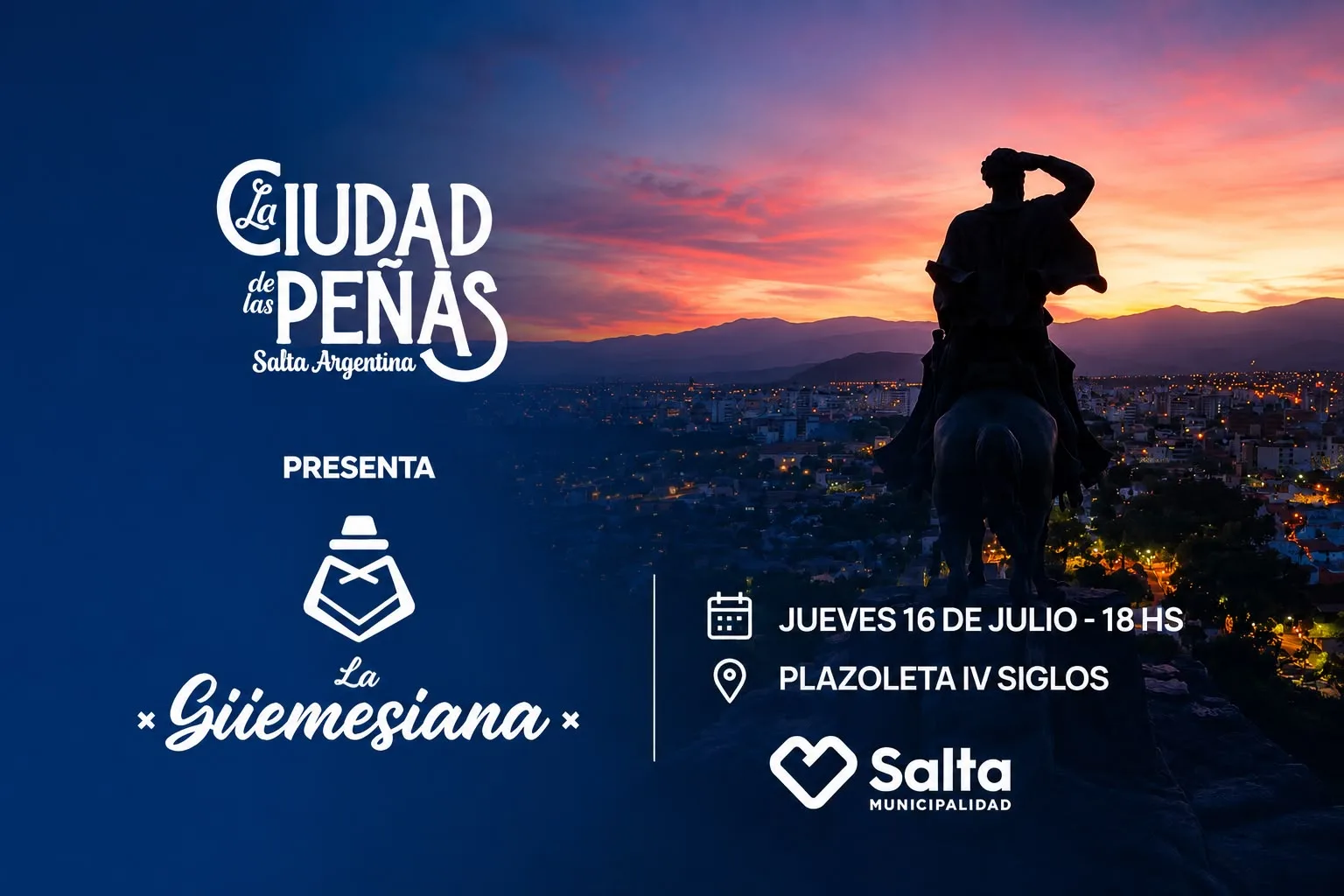 “Salta Ciudad de las Peñas” presenta a «La Güemesiana» en la plazoleta IV Siglos